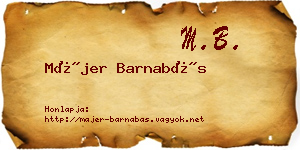 Májer Barnabás névjegykártya